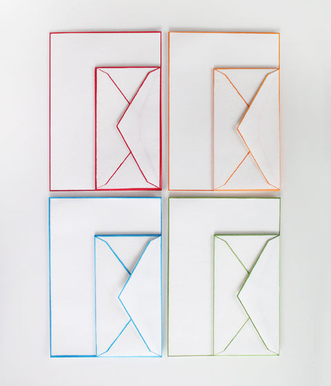Woodblock Print Bordered Letter Set {Red}