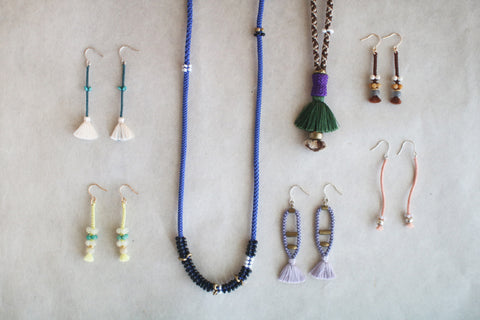 Kumihimo Silk Braided Earrings [I] - sold out