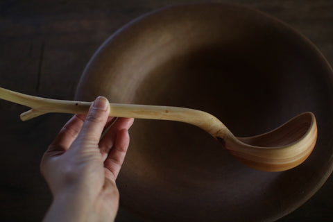 Hand-Carved Branch Ladle [Zelkova-B] - Sold out