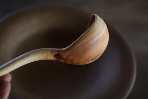 Hand-Carved Branch Ladle [Zelkova-B] - Sold out