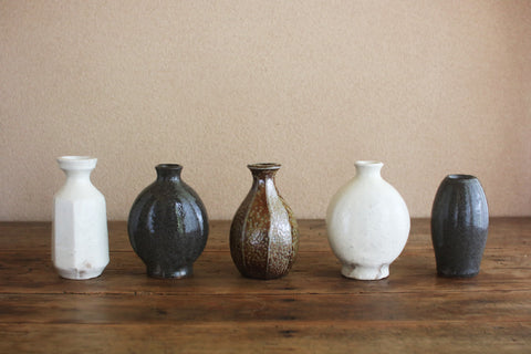 Flat Round Dark Grey Vase
