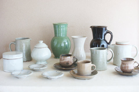 Gunji Pottery Large Green Vase