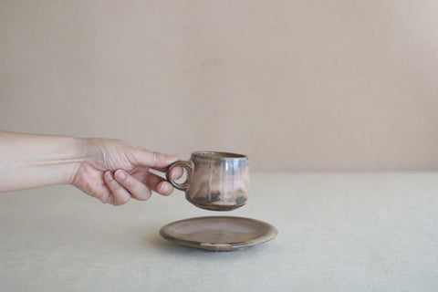 Gunji Pottery Cup & Saucer [C]