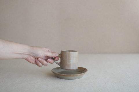 Gunji Pottery Cup & Saucer [A]