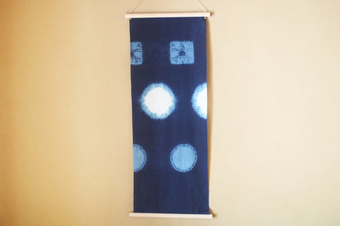 Aizome Hand-Dyed Tenugui {Circles & Squares}