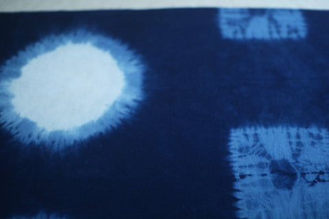 Aizome Hand-Dyed Tenugui {Circles & Squares}