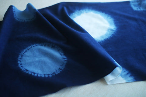 Aizome Hand-Dyed Tenugui {Circles & Squares}