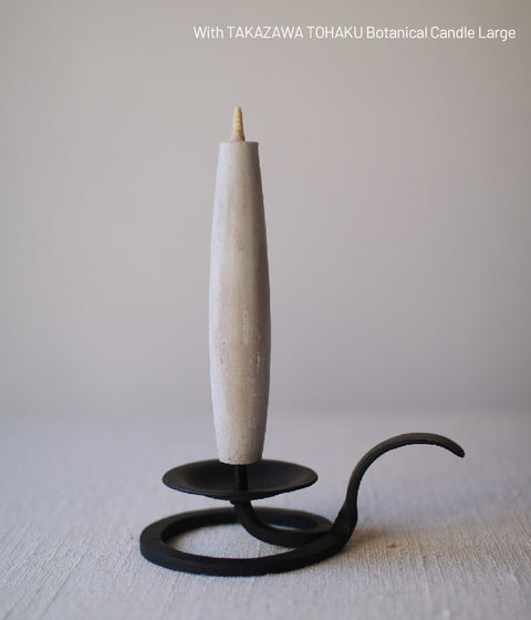 Hand-forged Iron Candle Holder with Round Handle {Large}