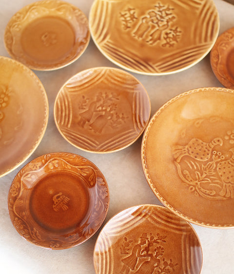 Katauchi Medium Plate {Birds / Light Brown}