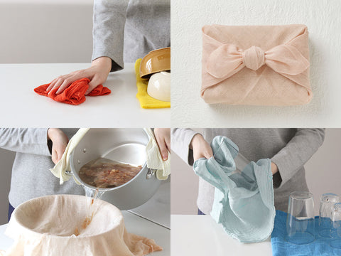 Hanafukin Kitchen Cloth - Leopard Flower (Warm Pink)